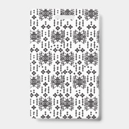 Tarjeta De Identificación Un diseño monocromo simétrico con intrincados