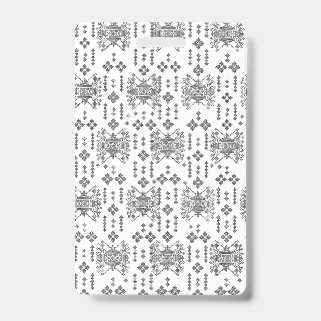 Tarjeta De Identificación Un diseño simétrico monocromo con intricados (Anverso)