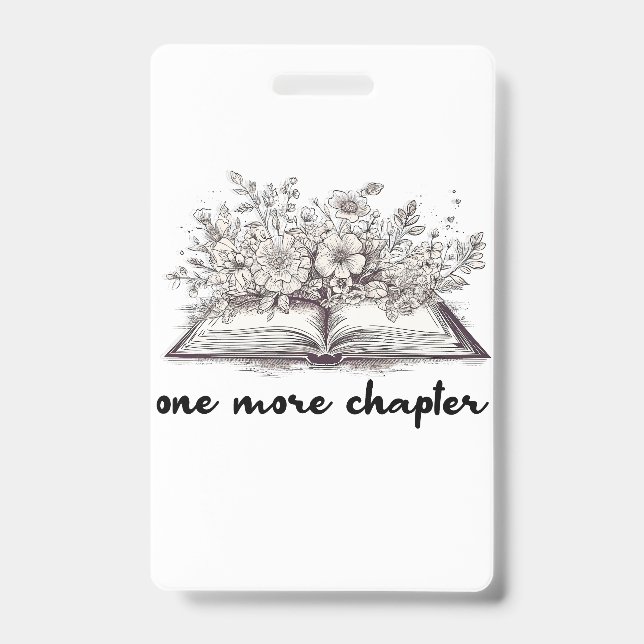 Tarjeta De Identificación Un libro más con flores (Parte frontal)