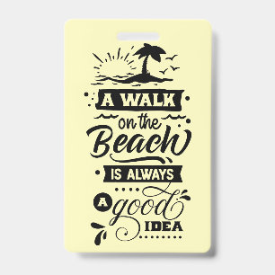 Tarjeta De Identificación Un Paseo Por La Playa Es Siempre Una Buena Idea