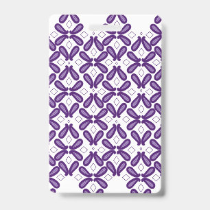 Tarjeta De Identificación Un patrón simétrico con blanco y morado