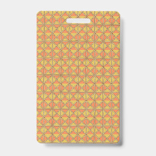 Tarjeta De Identificación Un patrón simétrico naranja, amarillo y marrón