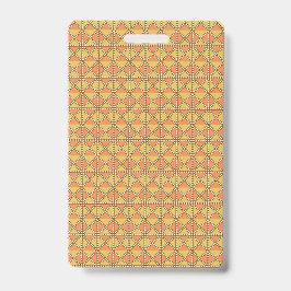 Tarjeta De Identificación Un patrón simétrico naranja, amarillo y marrón