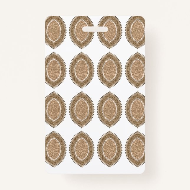 Tarjeta De Identificación Una alfombra rectangular con un motivo geométrico  (Anverso)