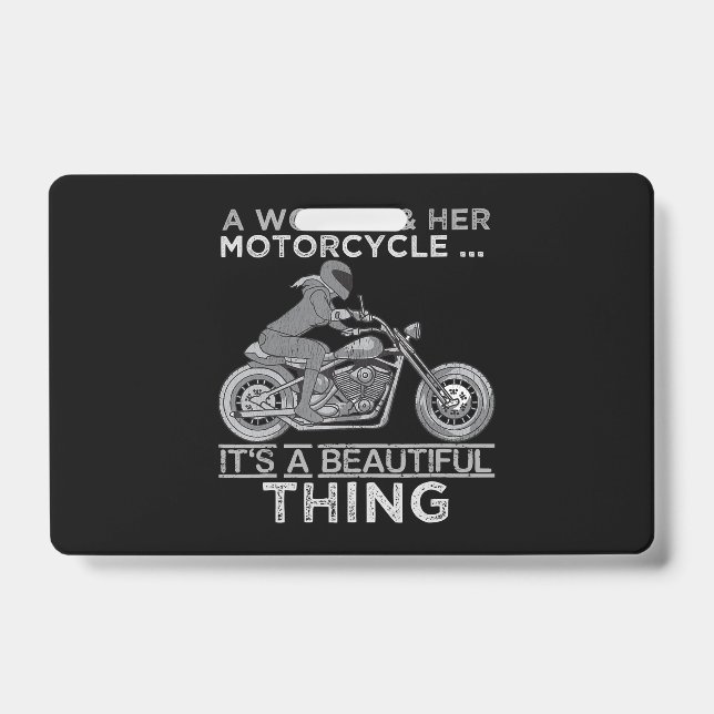 Tarjeta De Identificación Una Mujer Y Su Regalo De Motocicletas Para Los Bik (Parte frontal)