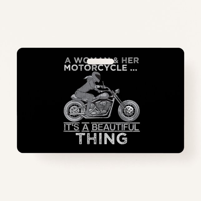 Tarjeta De Identificación Una Mujer Y Su Regalo De Motocicletas Para Los Bik (Anverso)