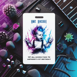 Tarjeta De Identificación ¡Una Roca! Primer cumpleaños de Rock Star VIP