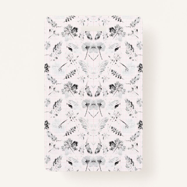 Tarjeta De Identificación Una tapicería clásica de papel de flores en blanco (Reverso)