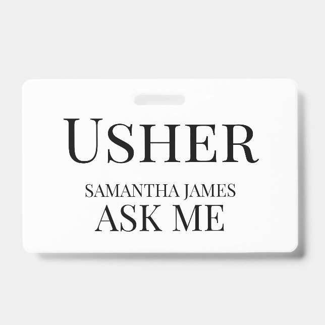 Tarjeta De Identificación Usher Badge (Anverso)