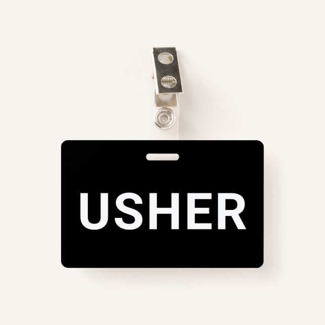 Tarjeta De Identificación Usher Black (Anverso con clip)