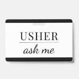Tarjeta De Identificación Usher Pregúntame distintivo