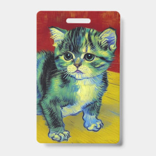 Tarjeta De Identificación Van Gogh Tabby Cat