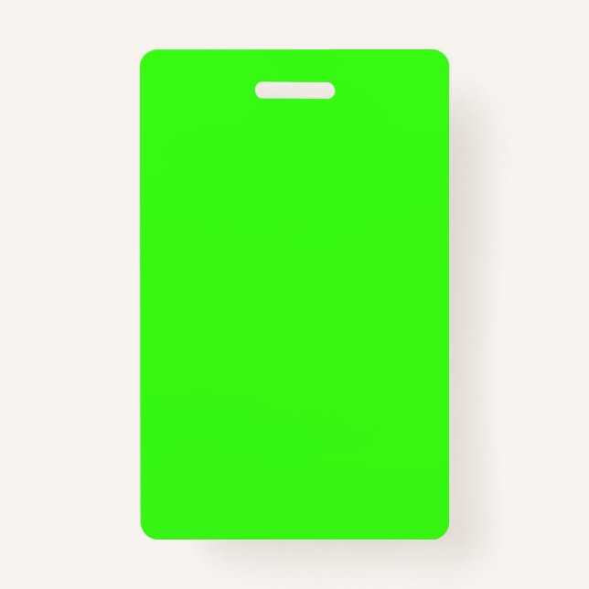Tarjeta De Identificación Vertical Neon Green Badge – Customizable (Anverso)