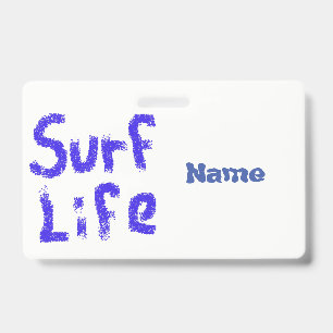 Tarjeta De Identificación Vida de surf pintada con spray azul Thunder_Cove