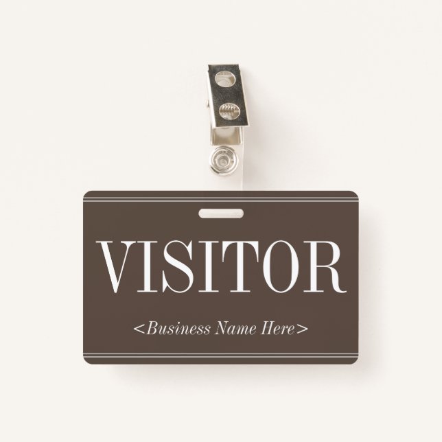 Tarjeta De Identificación Vieja placa "VISITANTE" (Anverso con clip)