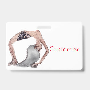 Tarjeta De Identificación Vintage Backbend Yoga Pose Thunder_Cove