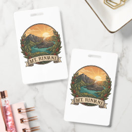 Tarjeta De Identificación Vintage Mount Rinjani Indonesia Volcano Retro