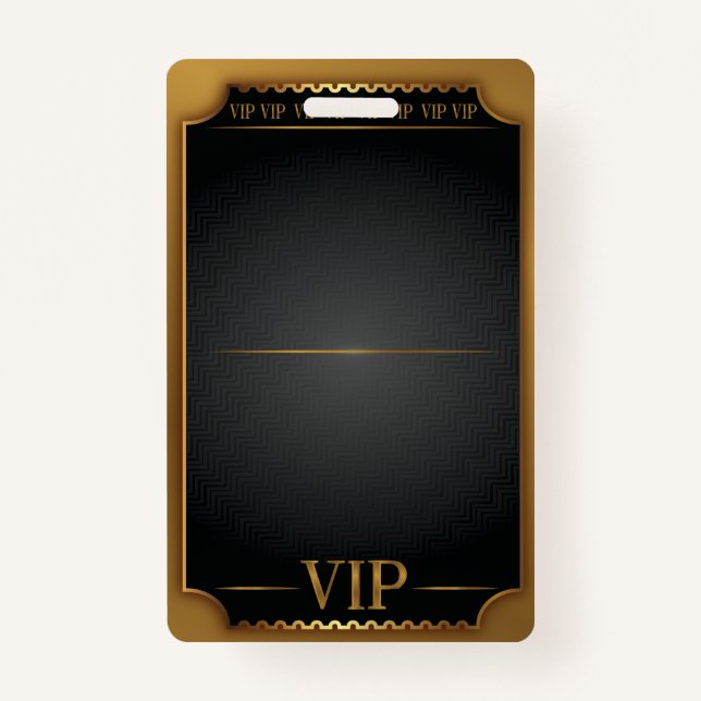Tarjeta De Identificación VIP ALL ACCESS Gold Pass BLANK Personalizar (Anverso)