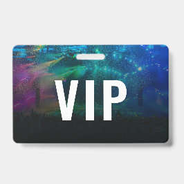 Tarjeta De Identificación VIP con código QR y foto horizontal ID Badge