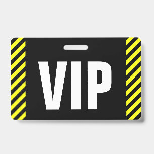 Tarjeta De Identificación "VIP" + Insignia de Rayas Negras y Amarillas
