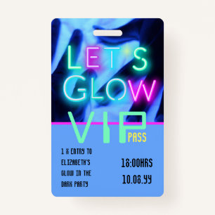 Tarjeta De Identificación VIP Paso Brillo En Fiesta Oscuro ÚNICO IDEA DE INV