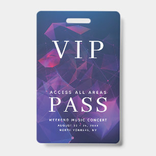 Tarjeta De Identificación VIP Todos los eventos de acceso al aire libre pasa