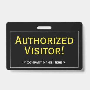 Tarjeta De Identificación "Visitante autorizado" profesional Insignia