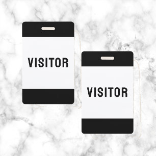 Tarjeta De Identificación Visitante de Black Company Simple Moderno