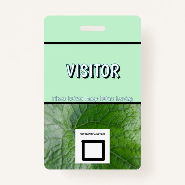 Tarjeta De Identificación Visitante de imagen de nombre personalizado con de (Anverso)