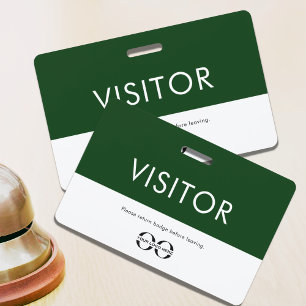 Tarjeta De Identificación Visitante del logotipo de la Compañía Verde person
