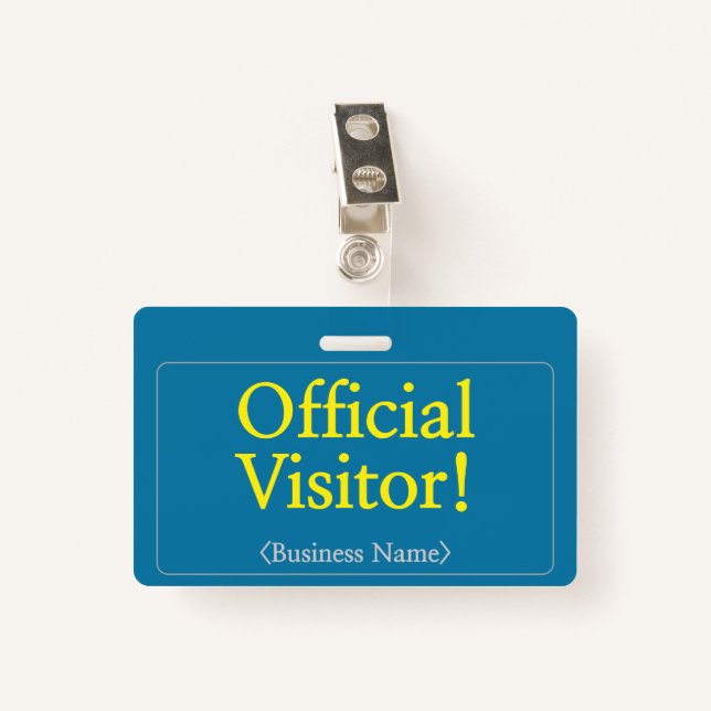 Tarjeta De Identificación ¡Visitante oficial profesional! Insignia (Anverso con clip)