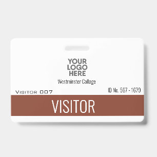 Tarjeta De Identificación Visitantes de Terracotta personalizado ID de logot