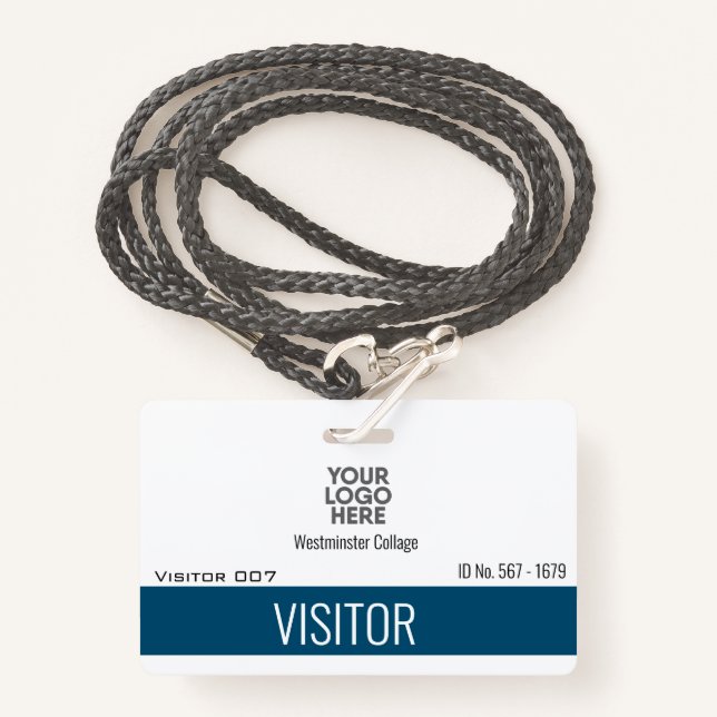 Tarjeta De Identificación Visitantes personalizados Invitados Logo Nombre de (Anverso son cordón)