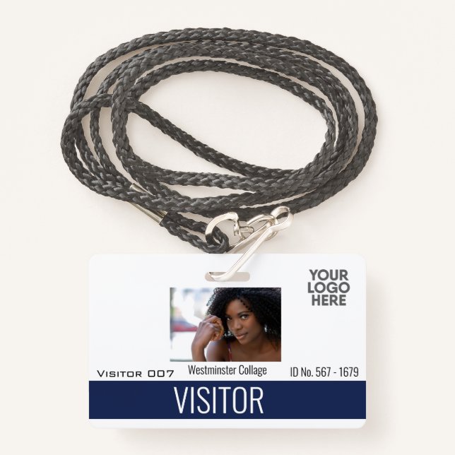 Tarjeta De Identificación Visitantes personalizados Nombre de la compañía de (Anverso son cordón)