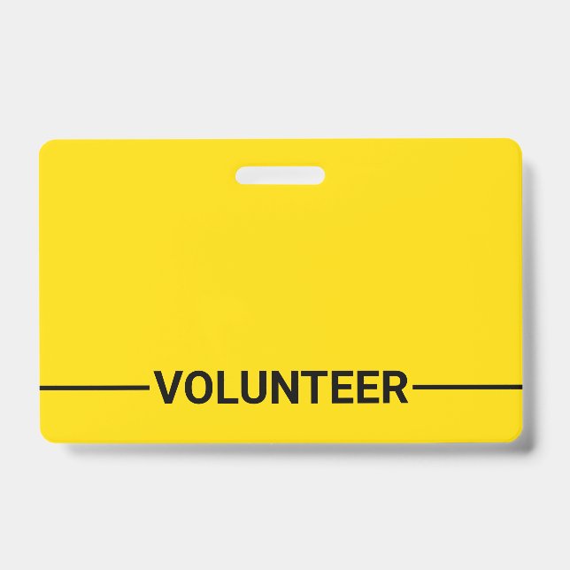 Tarjeta De Identificación Voluntario amarillo en blanco (Anverso)