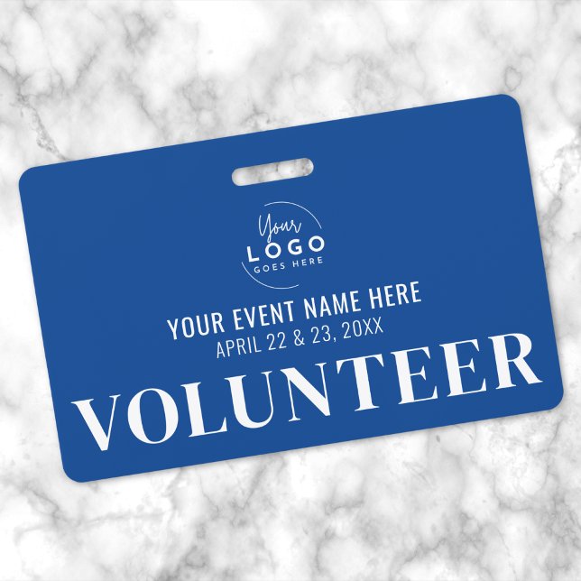 Tarjeta De Identificación Voluntario Azul Profesional (Blue Volunteer Badge)