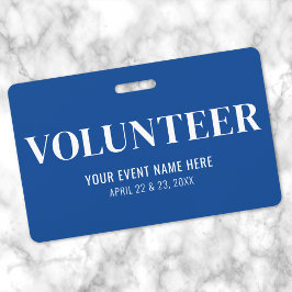 Tarjeta De Identificación Voluntario Azul Simple