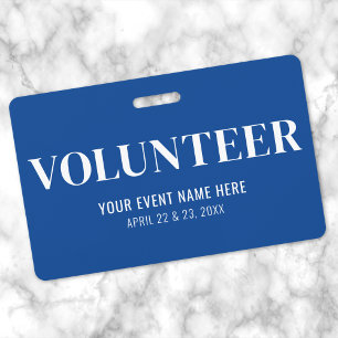 Tarjeta De Identificación Voluntario Azul Simple
