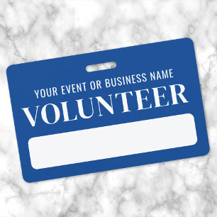 Tarjeta De Identificación Voluntario Blanco Azul