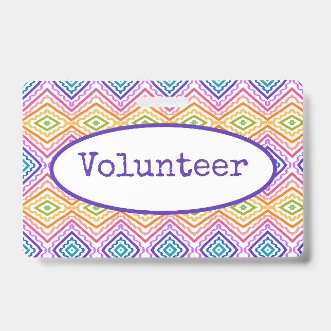 Tarjeta De Identificación Voluntario colorido (Parte frontal)