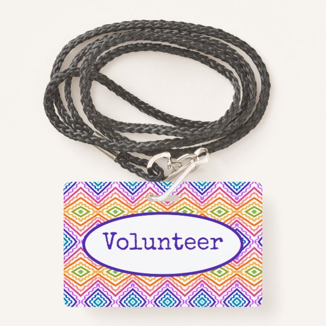 Tarjeta De Identificación Voluntario colorido (Anverso son cordón)