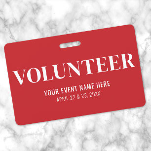 Tarjeta De Identificación Voluntario de Simple Red