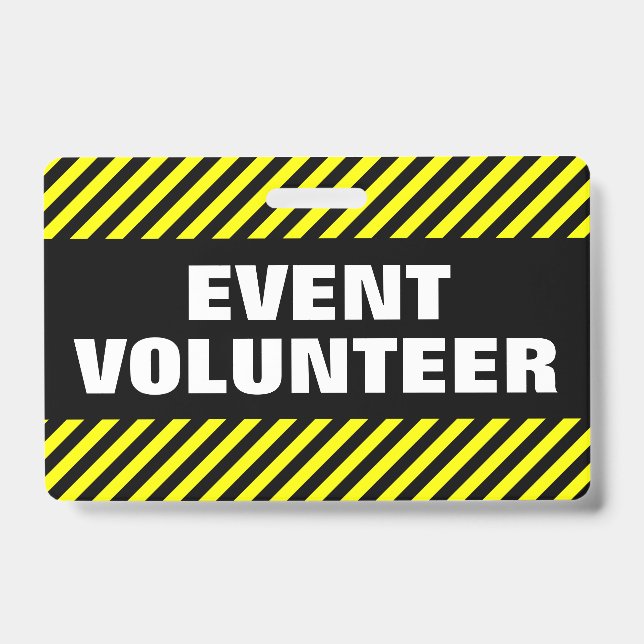 Tarjeta De Identificación "VOLUNTARIO DEL ACONTECIMIENTO" + Insignia negra y (Front)
