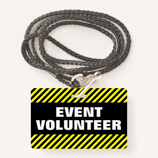 Tarjeta De Identificación "VOLUNTARIO DEL ACONTECIMIENTO" + Insignia negra y (Anverso son cordón)