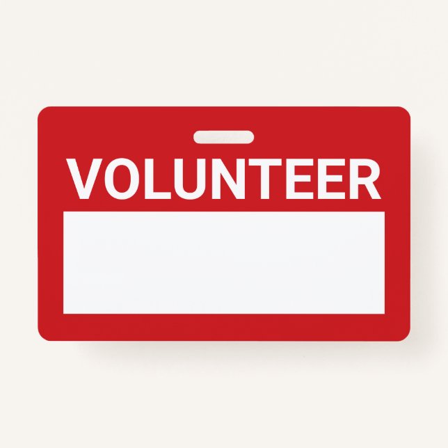 Tarjeta De Identificación Voluntario en blanco rojo (Anverso)