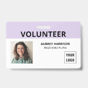 Tarjeta De Identificación Voluntario ID de Foto Simple