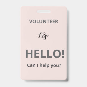 Tarjeta De Identificación Voluntario Personalizado - Lanyard con logotipo de