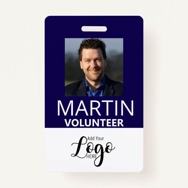 Tarjeta De Identificación Volunteer Badge | Custom Name Tag (Anverso)