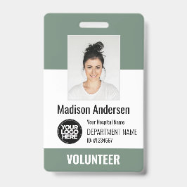 Tarjeta De Identificación Volunteer Photo ID Badges with Clip or Lanyard