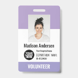 Tarjeta De Identificación Volunteer Photo ID Badges with Clip or Lanyard